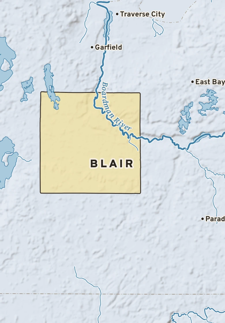 Atlas plate of Blair, Michigan.