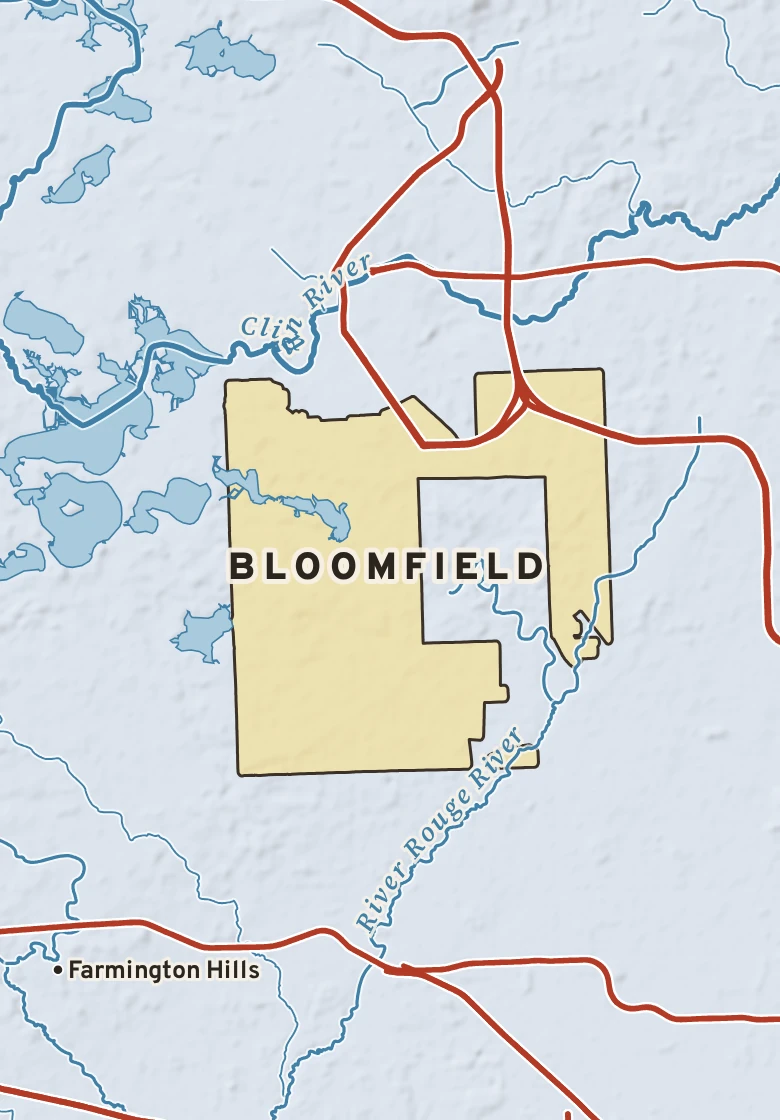 Atlas plate of Bloomfield, Michigan.