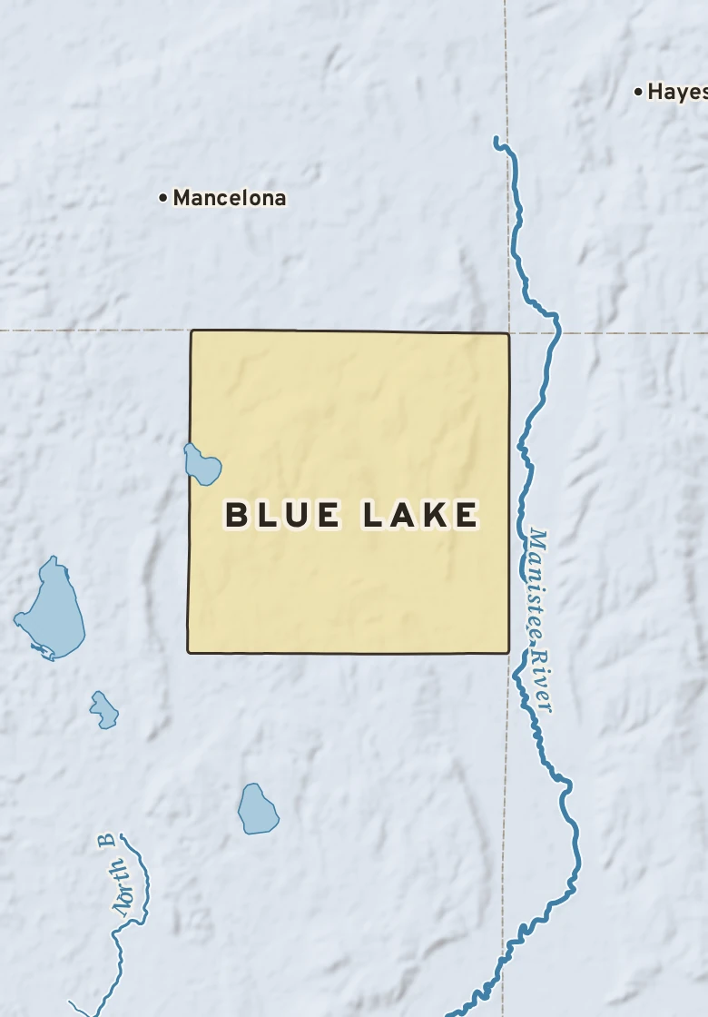 Atlas plate of Blue Lake, Michigan.