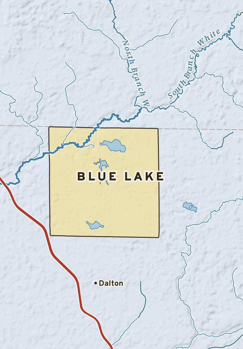 Atlas plate of Blue Lake, Michigan.