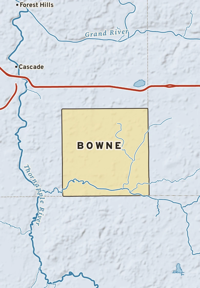Atlas plate of Bowne, Michigan.