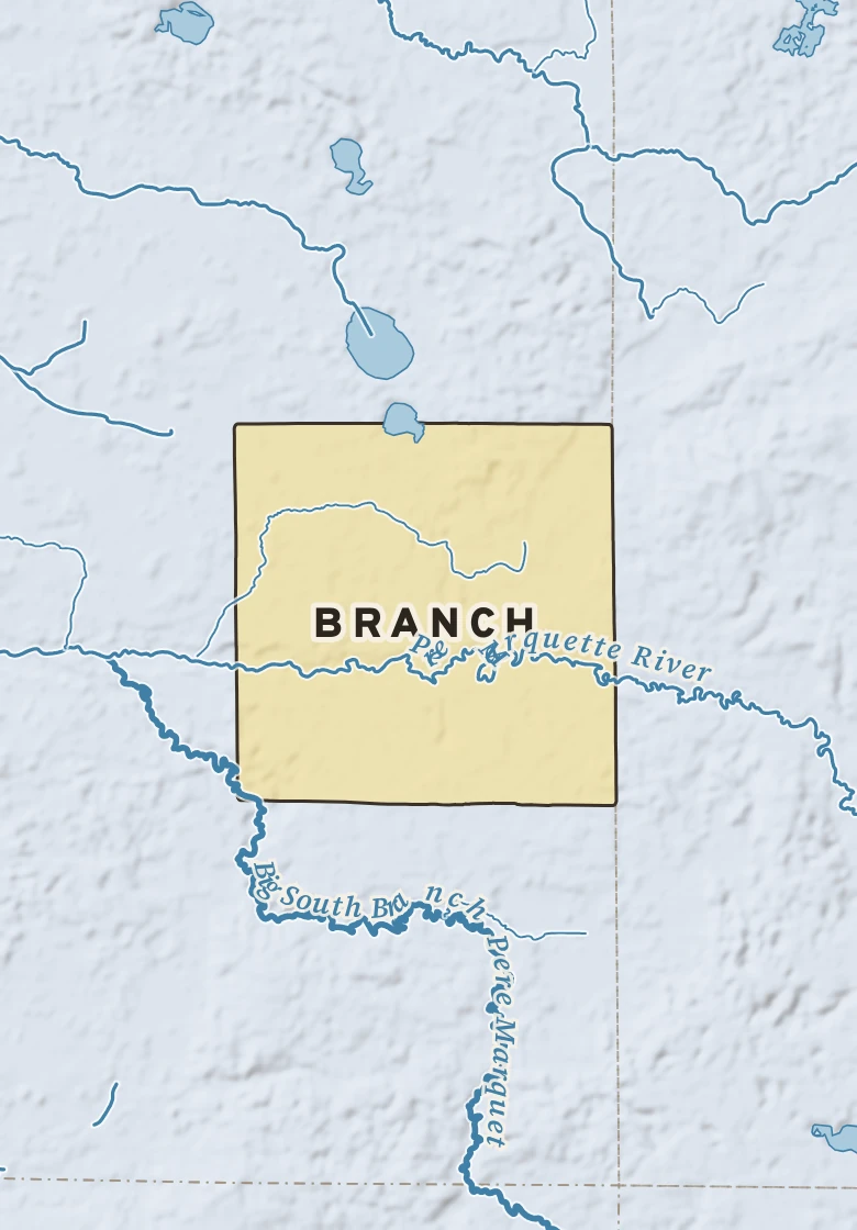 Atlas plate of Branch, Michigan.