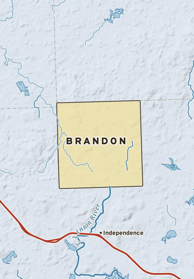 Atlas plate of Brandon, Michigan.
