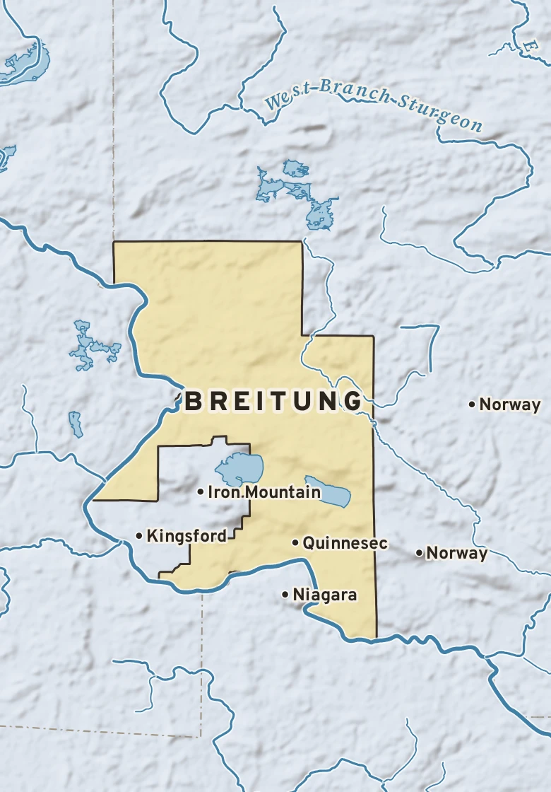 Atlas plate of Breitung, Michigan.