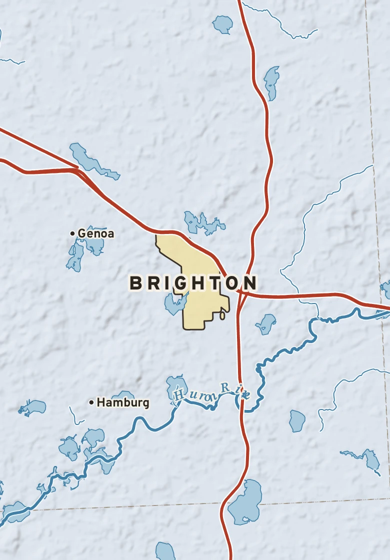 Atlas plate of Brighton, Michigan.