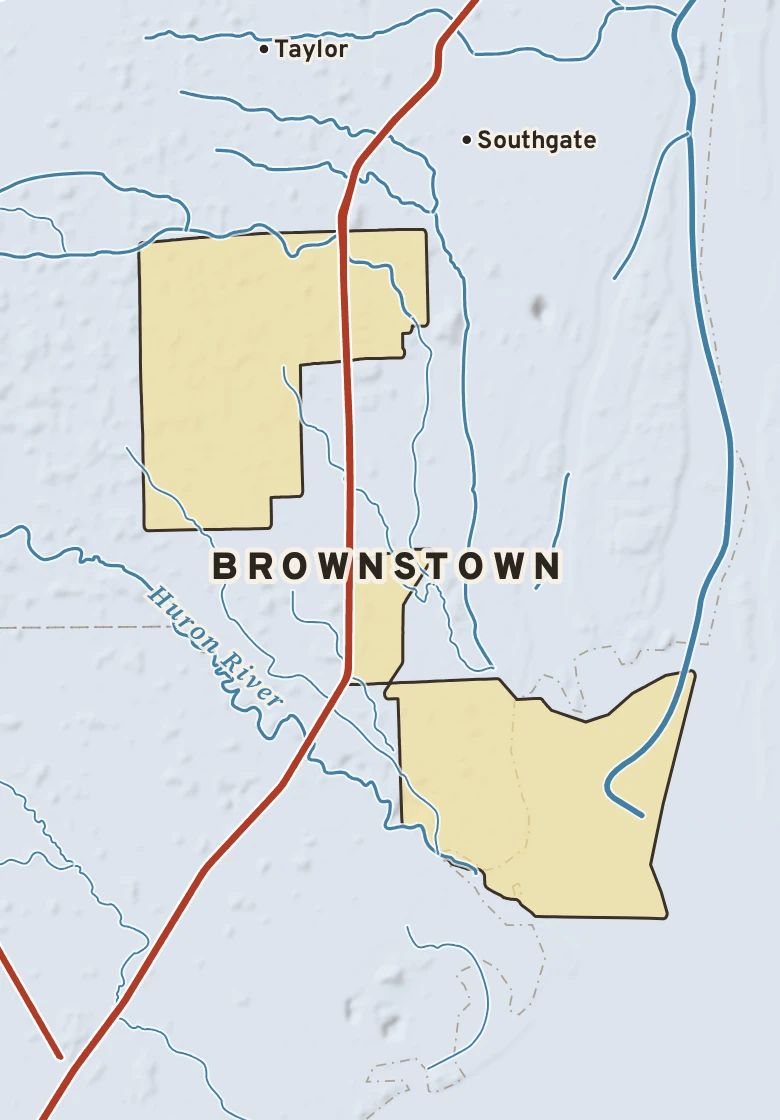 Atlas plate of Brownstown, Michigan.
