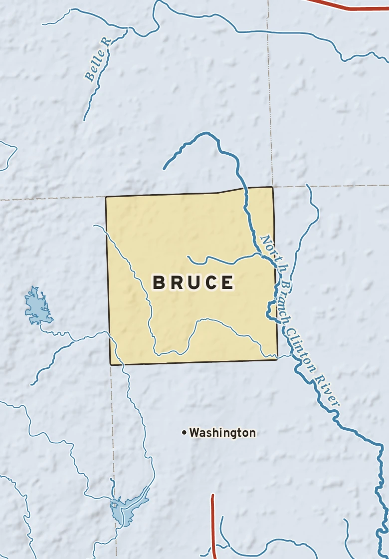 Atlas plate of Bruce, Michigan.