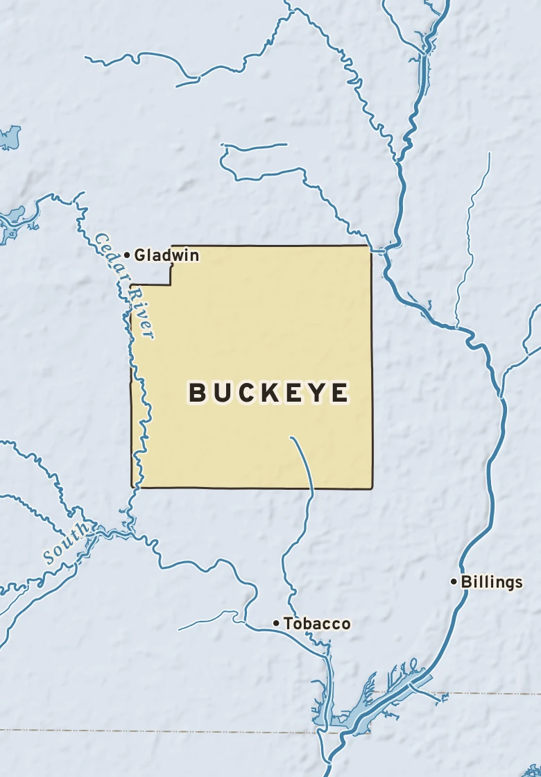 Atlas plate of Buckeye, Michigan.