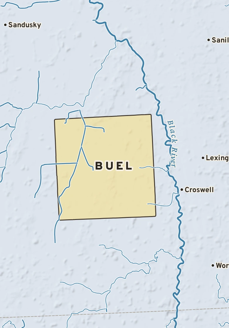 Atlas plate of Buel, Michigan.