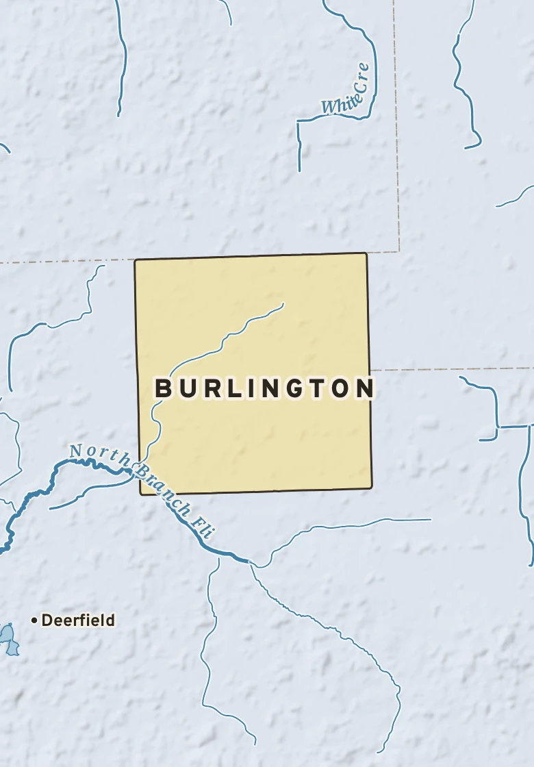 Atlas plate of Burlington, Michigan.