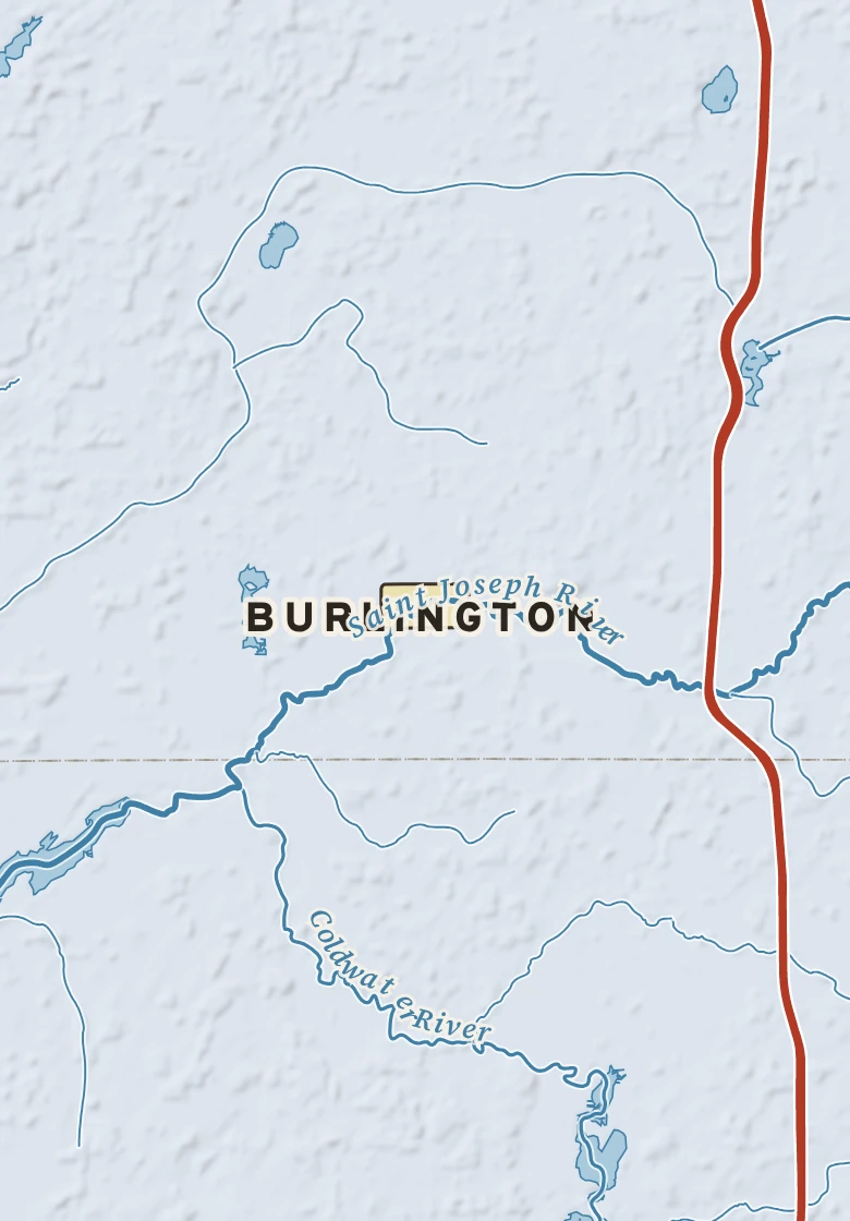 Atlas plate of Burlington, Michigan.
