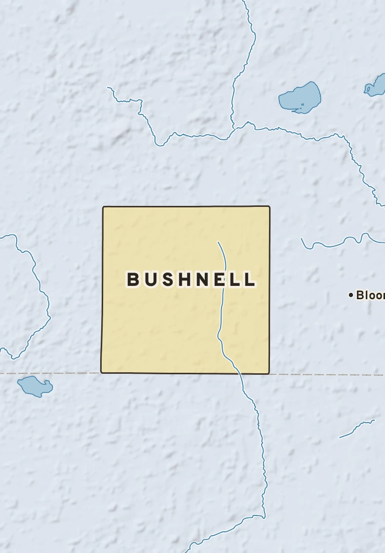 Atlas plate of Bushnell, Michigan.