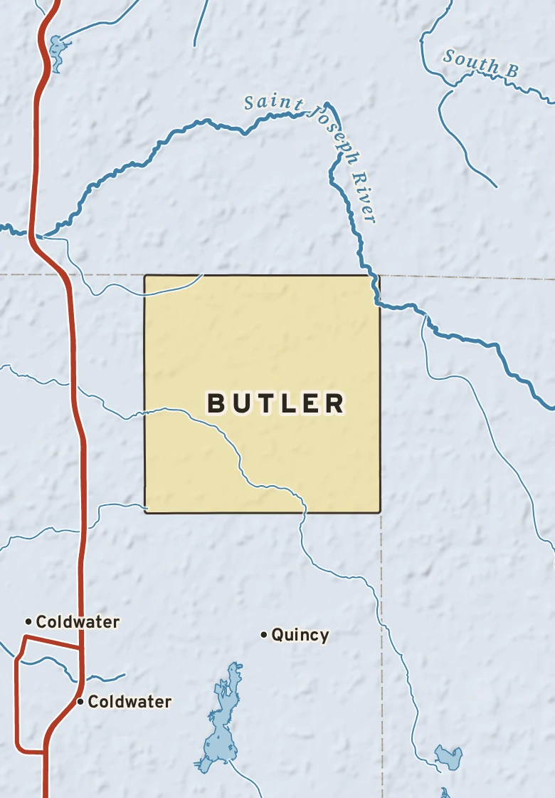 Atlas plate of Butler, Michigan.