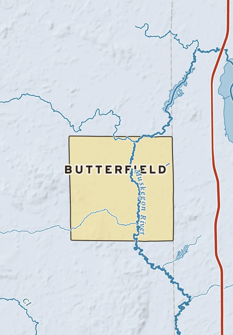 Atlas plate of Butterfield, Michigan.