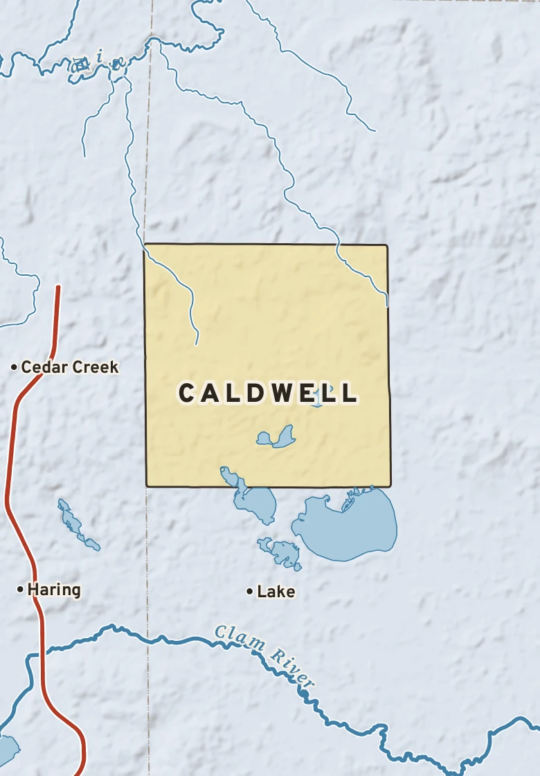 Atlas plate of Caldwell, Michigan.