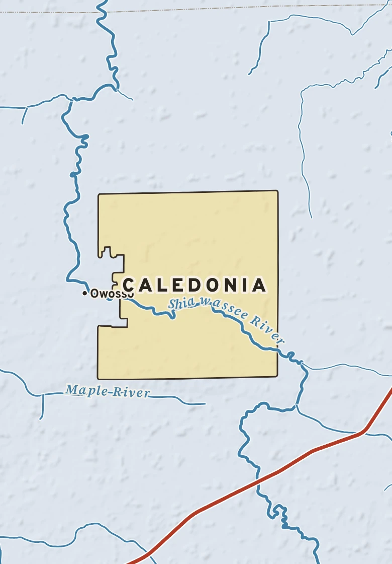 Atlas plate of Caledonia, Michigan.