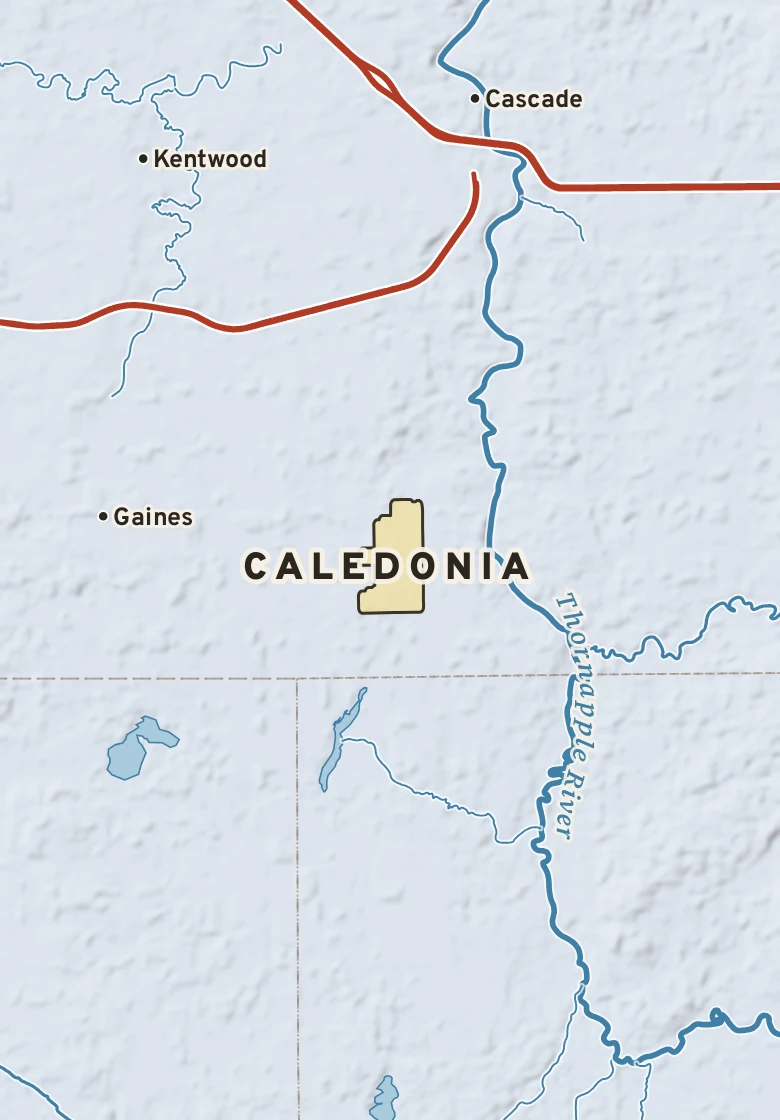 Atlas plate of Caledonia, Michigan.
