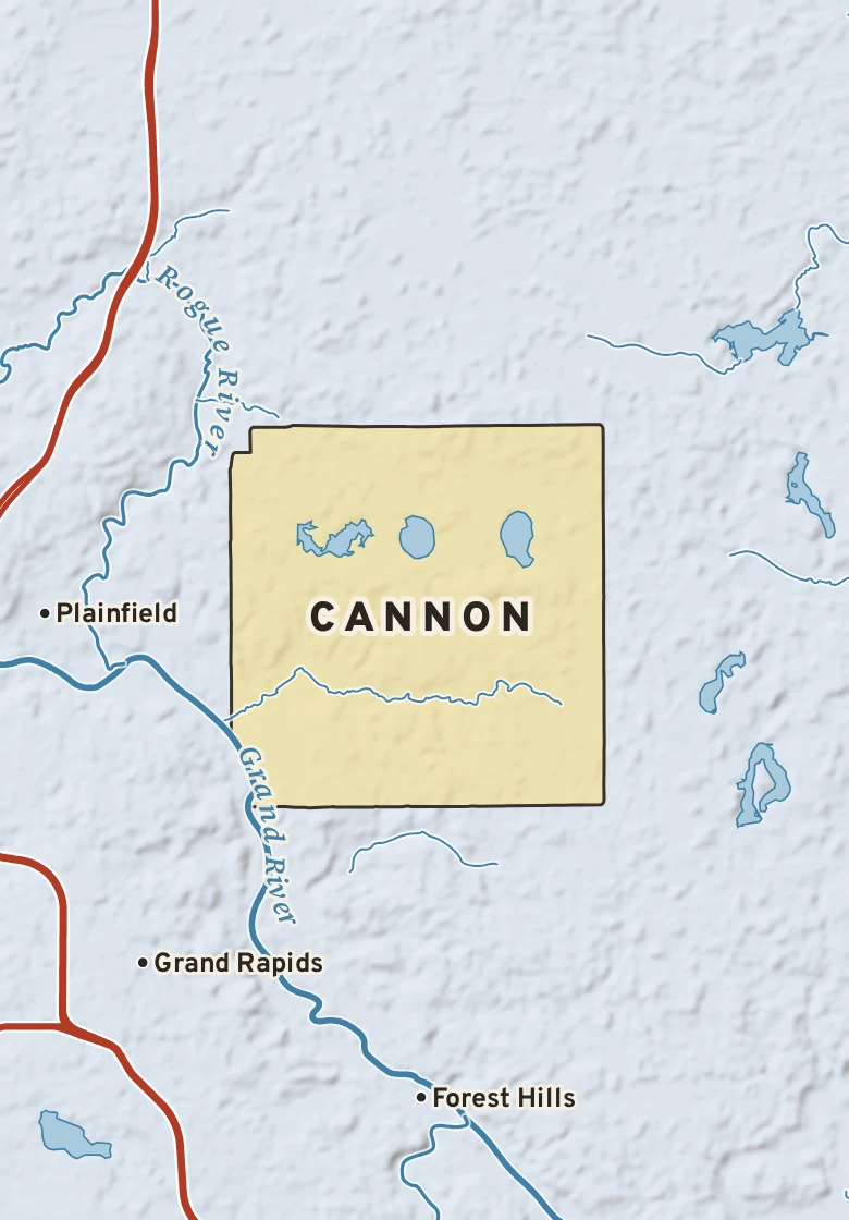 Atlas plate of Cannon, Michigan.
