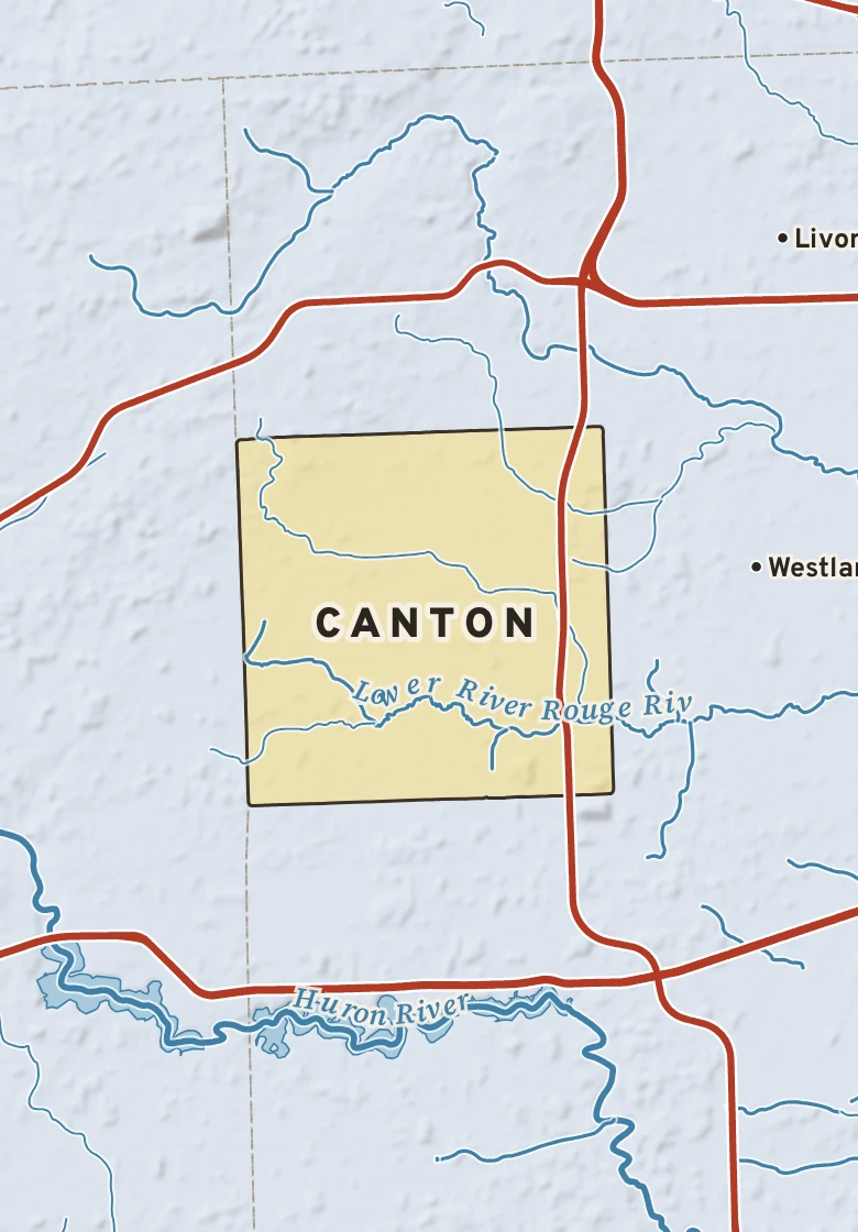 Atlas plate of Canton, Michigan.