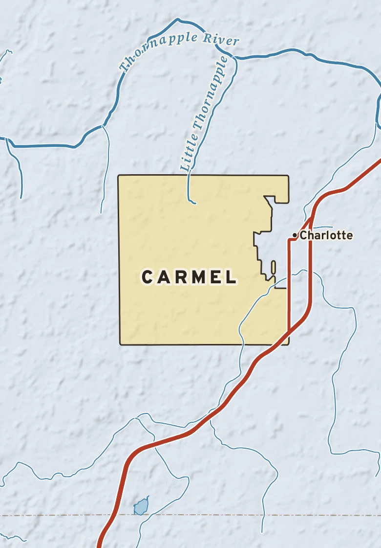 Atlas plate of Carmel, Michigan.