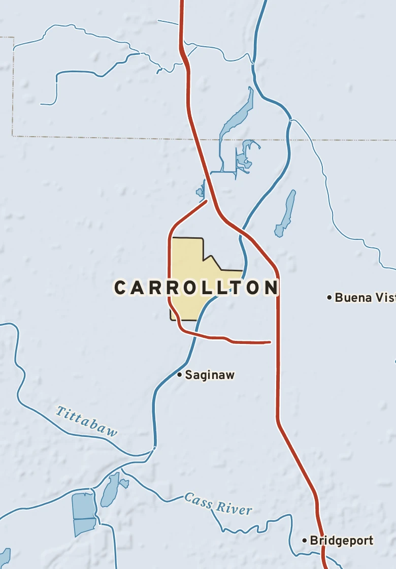 Atlas plate of Carrollton, Michigan.