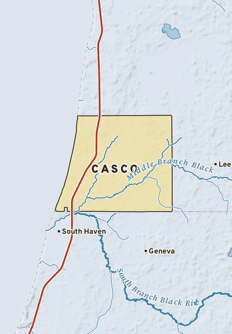 Atlas plate of Casco, Michigan.