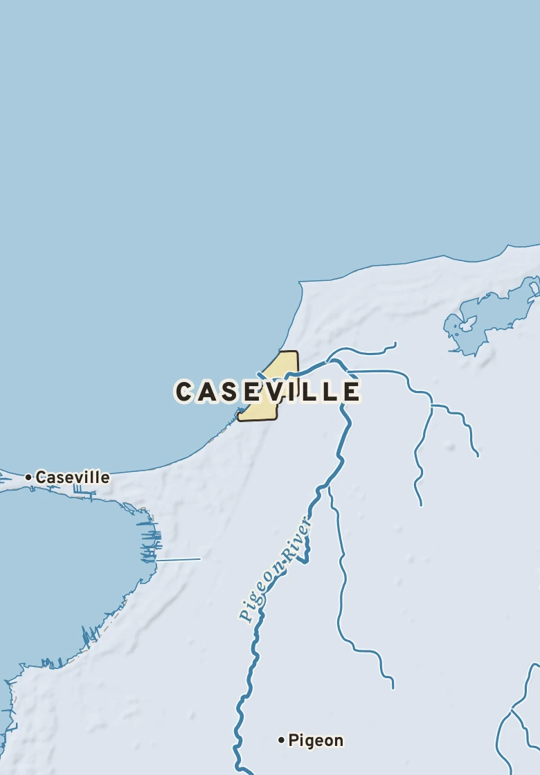Atlas plate of Caseville, Michigan.