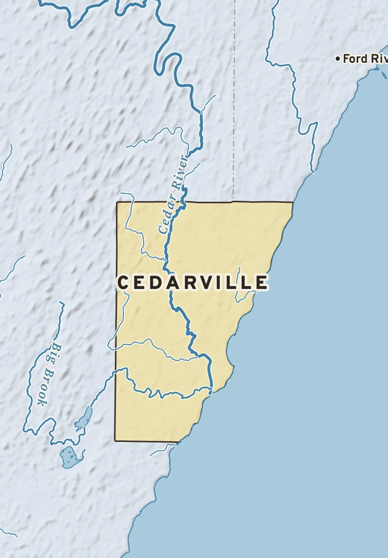 Atlas plate of Cedarville, Michigan.