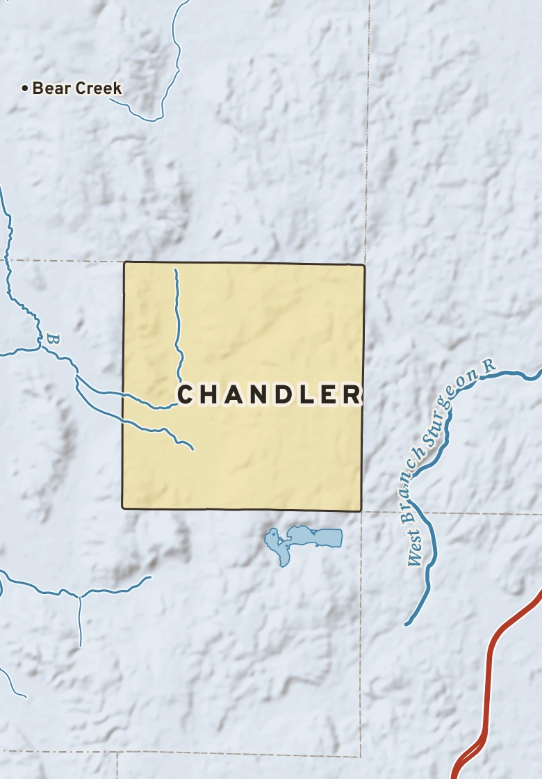 Atlas plate of Chandler, Michigan.
