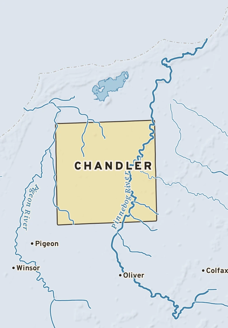 Atlas plate of Chandler, Michigan.