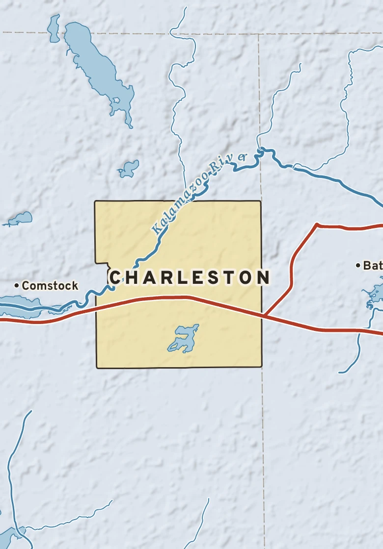 Atlas plate of Charleston, Michigan.