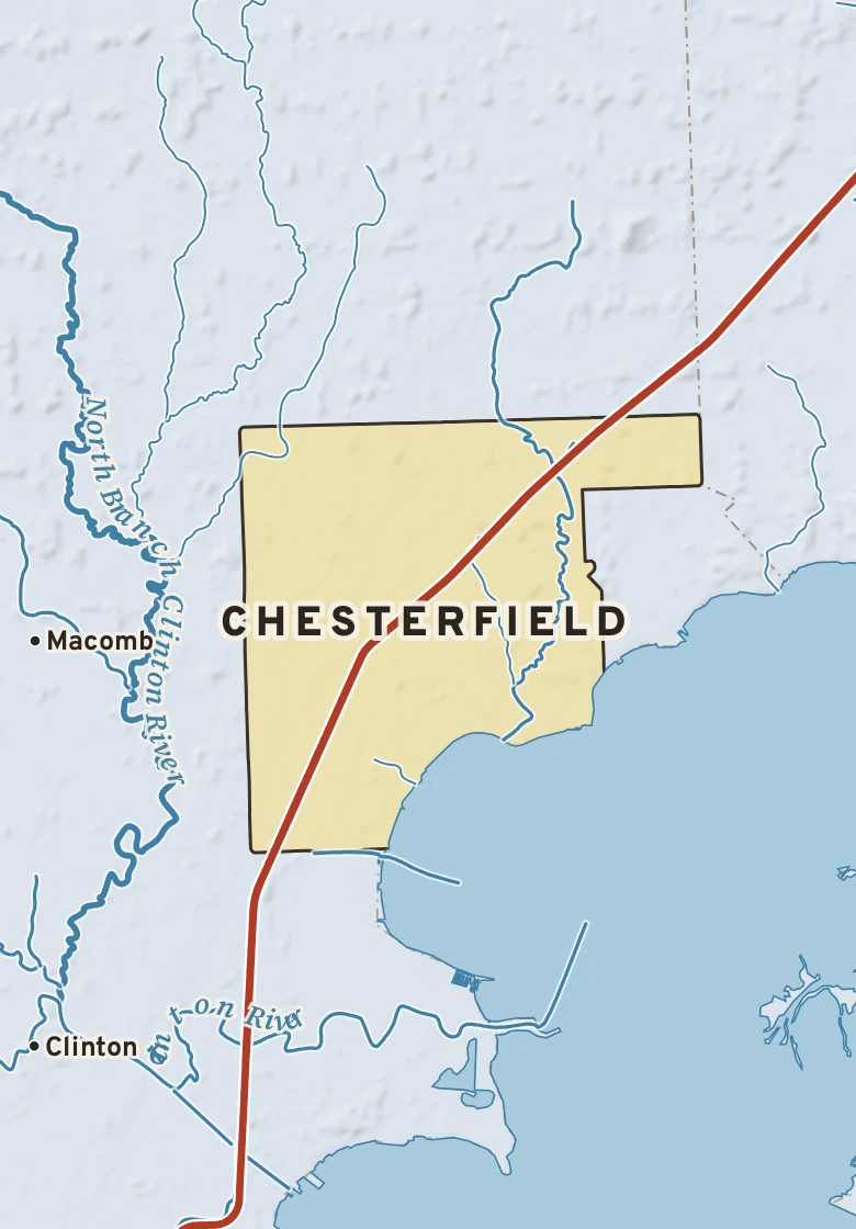 Atlas plate of Chesterfield, Michigan.