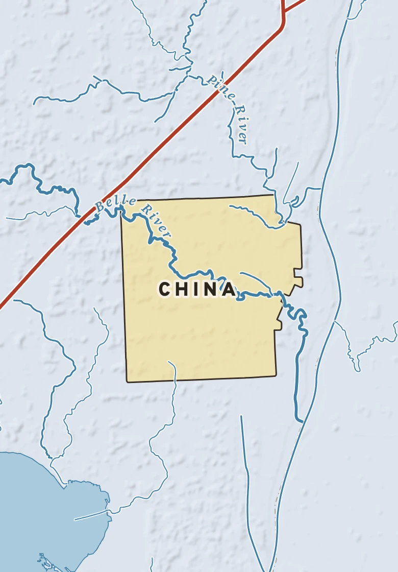 Atlas plate of China, Michigan.