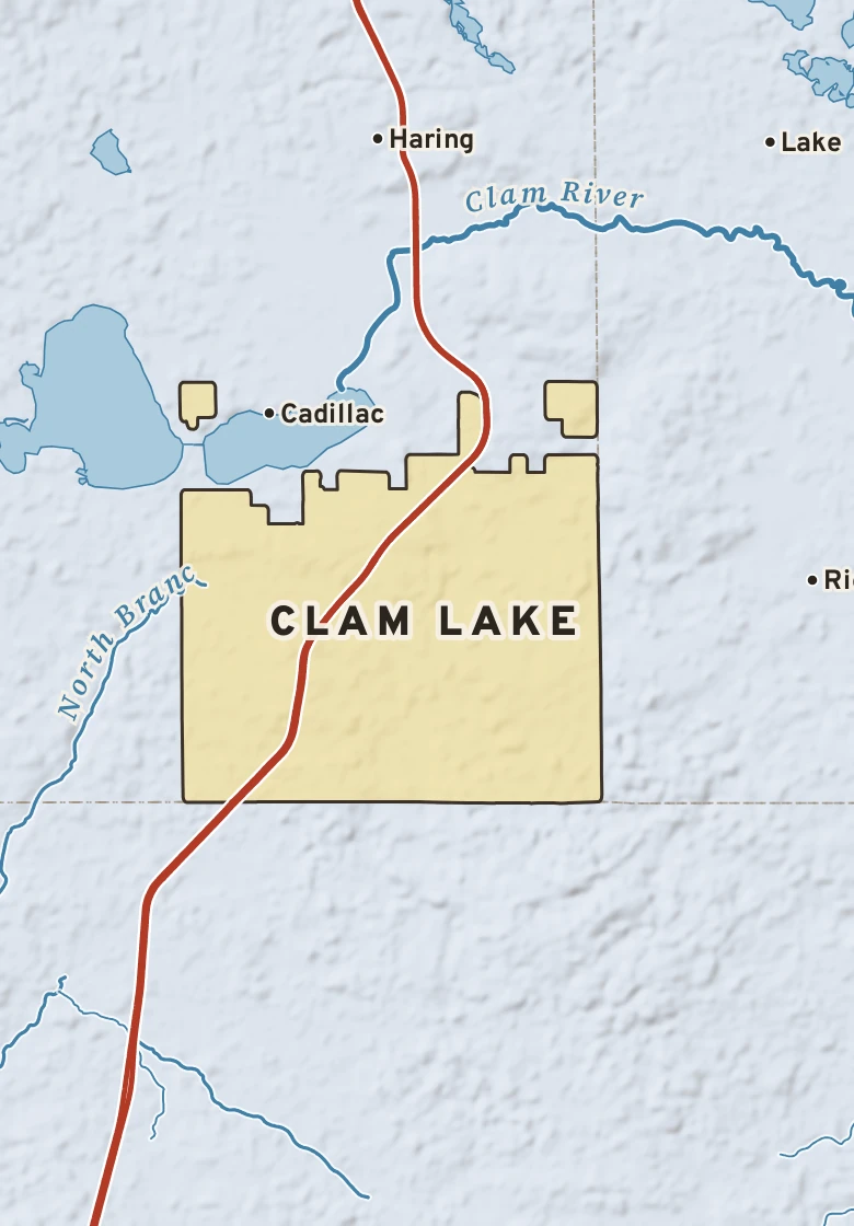 Atlas plate of Clam Lake, Michigan.