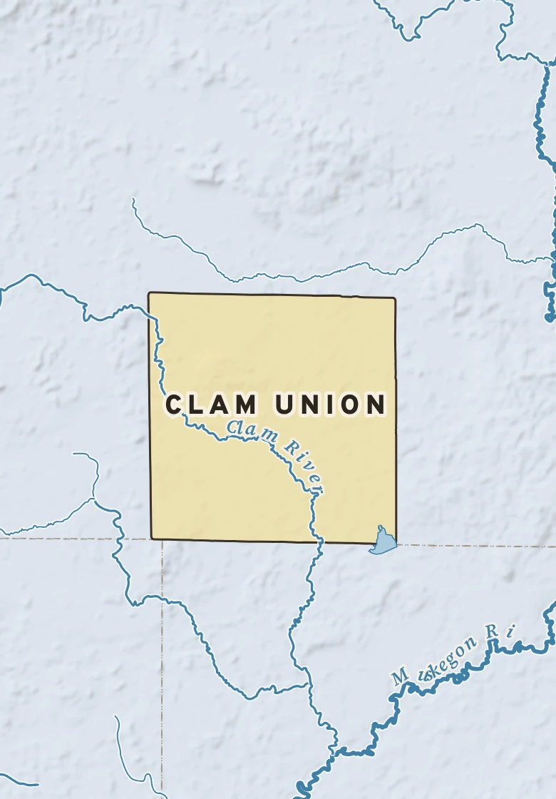 Atlas plate of Clam Union, Michigan.