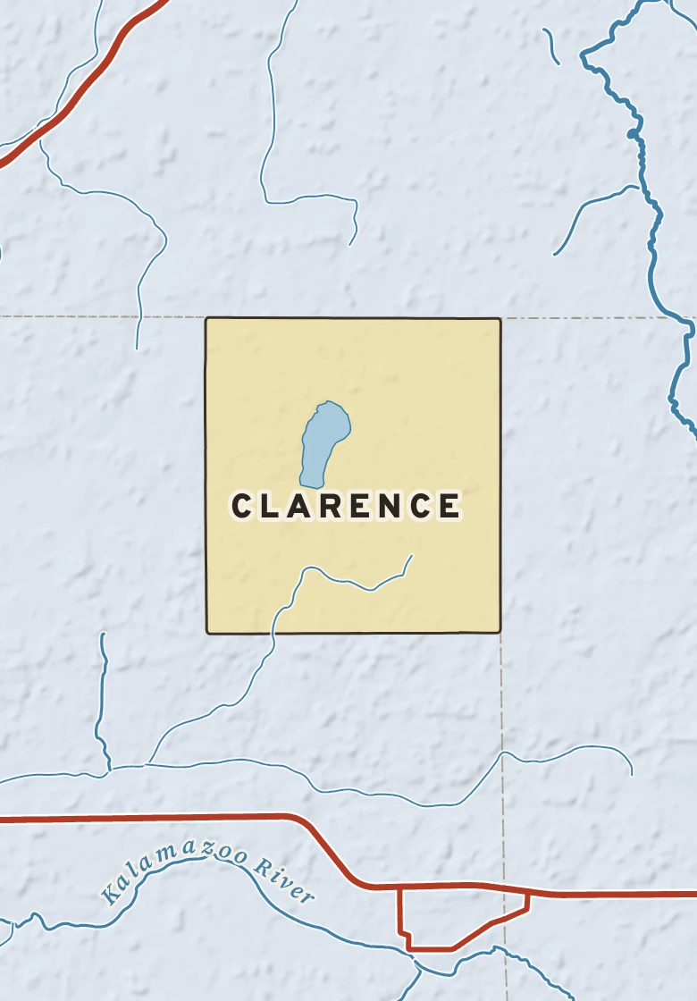 Atlas plate of Clarence, Michigan.
