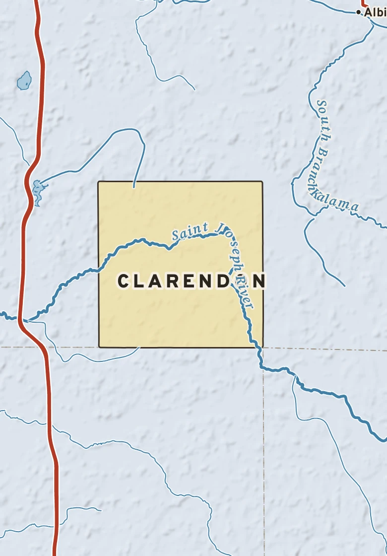 Atlas plate of Clarendon, Michigan.
