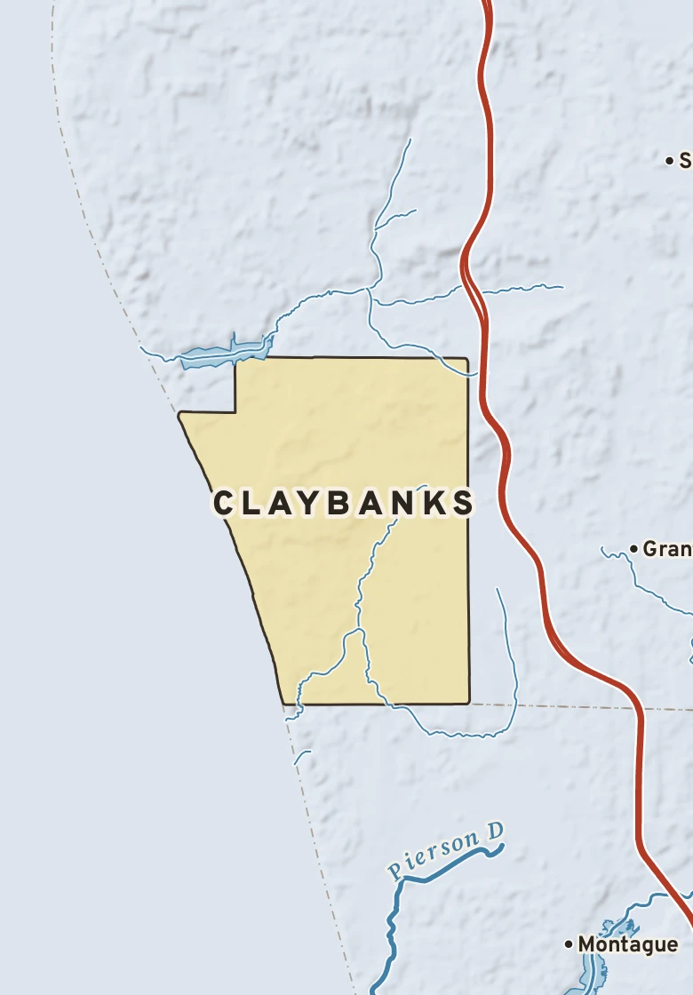 Atlas plate of Claybanks, Michigan.