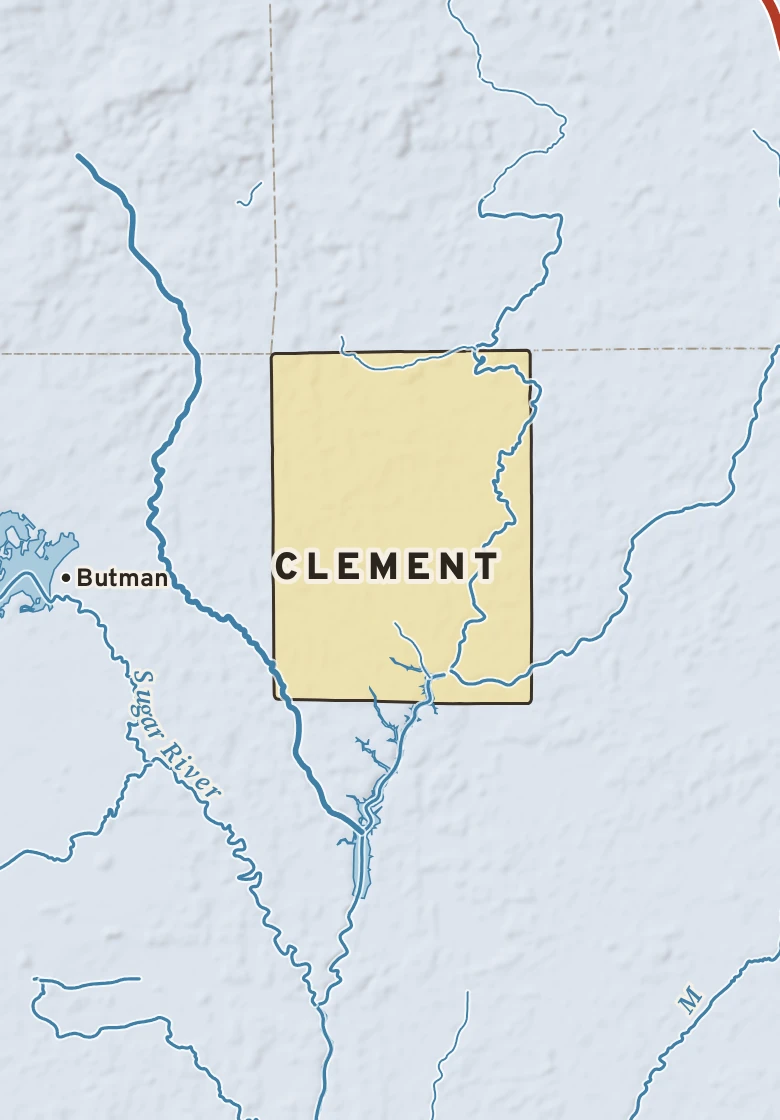 Atlas plate of Clement, Michigan.