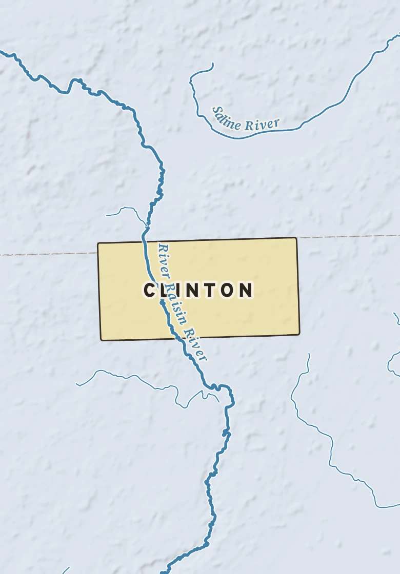 Atlas plate of Clinton, Michigan.