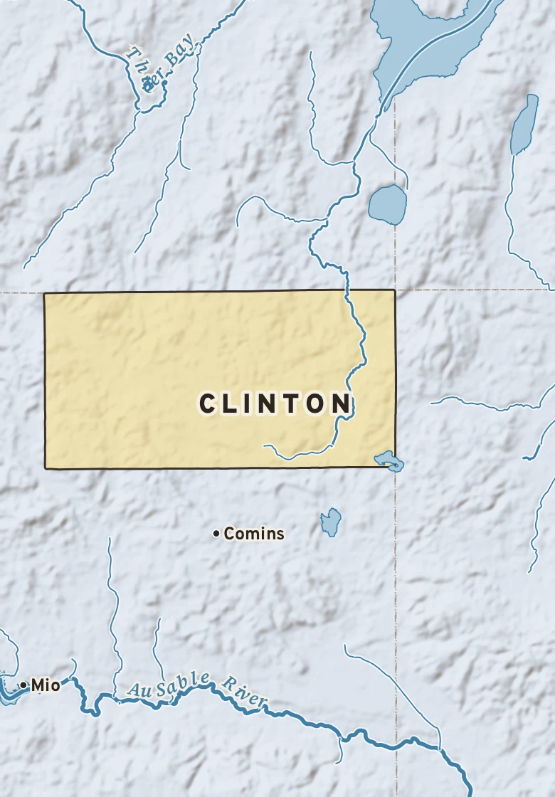 Atlas plate of Clinton, Michigan.
