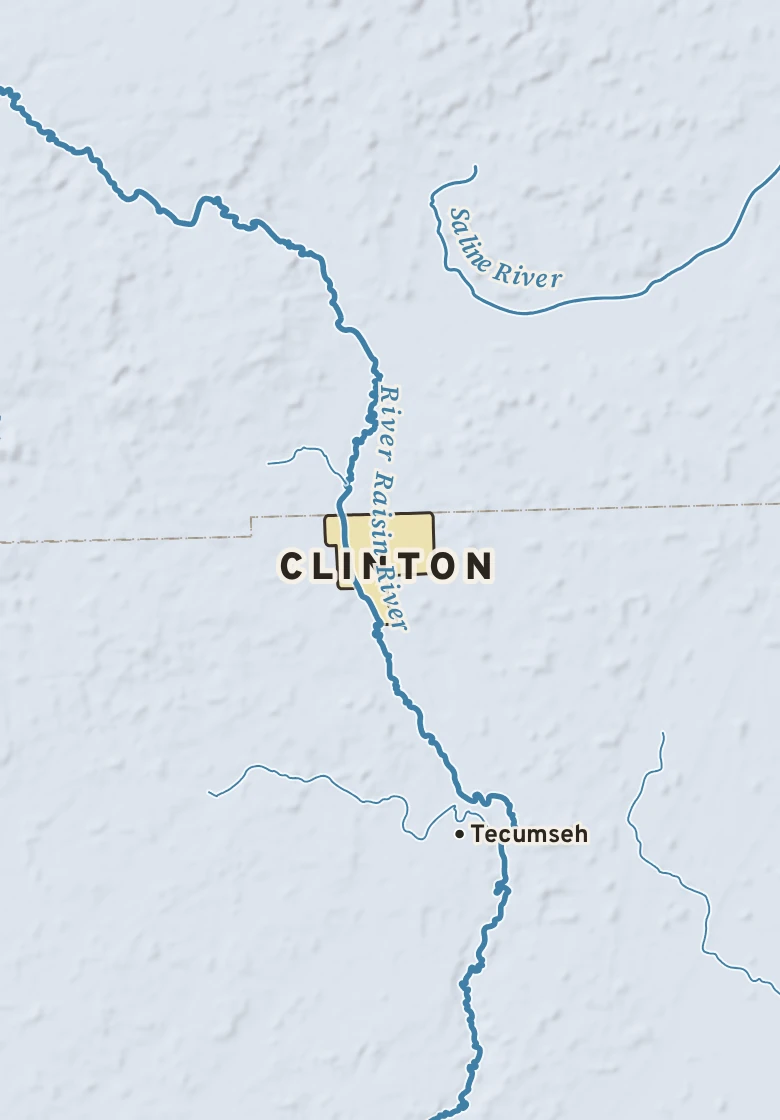 Atlas plate of Clinton, Michigan.