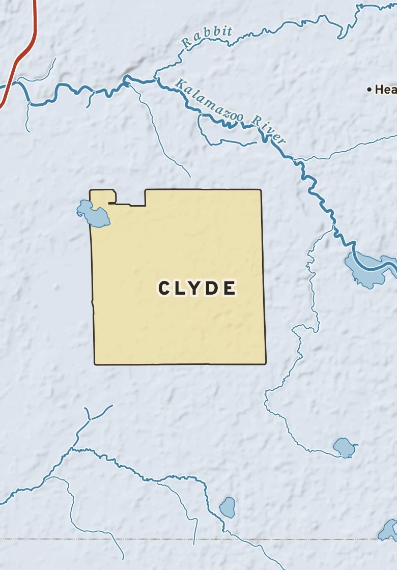 Atlas plate of Clyde, Michigan.