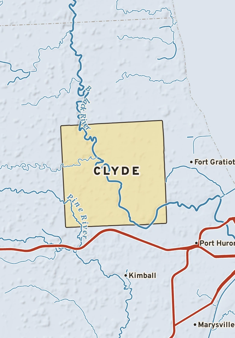 Atlas plate of Clyde, Michigan.