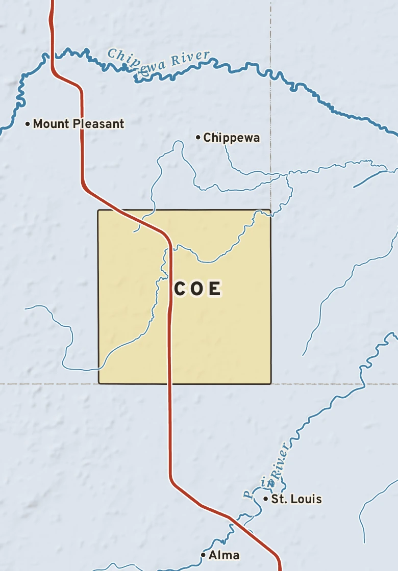 Atlas plate of Coe, Michigan.