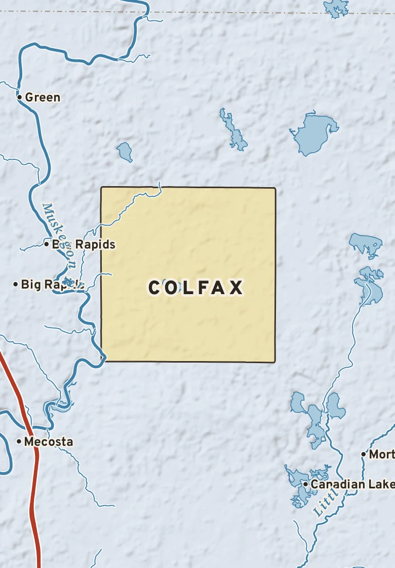 Atlas plate of Colfax, Michigan.