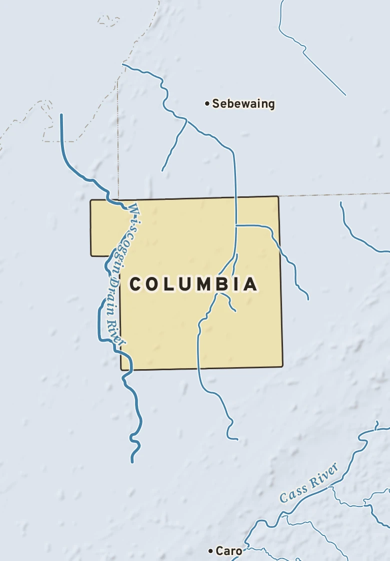 Atlas plate of Columbia, Michigan.