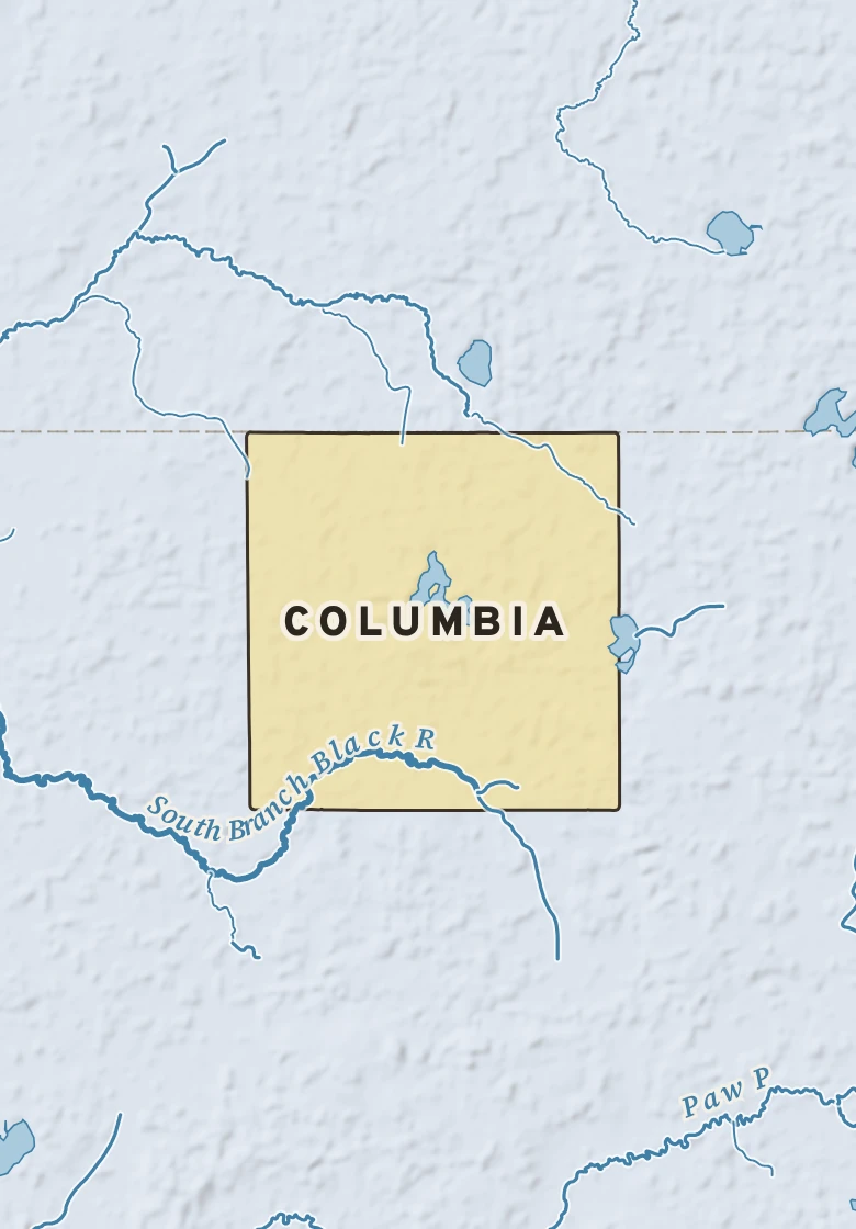 Atlas plate of Columbia, Michigan.