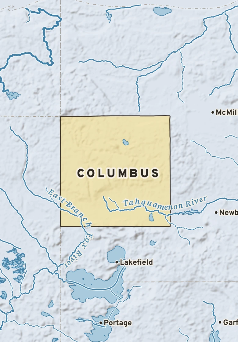 Atlas plate of Columbus, Michigan.