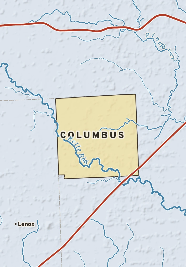 Atlas plate of Columbus, Michigan.